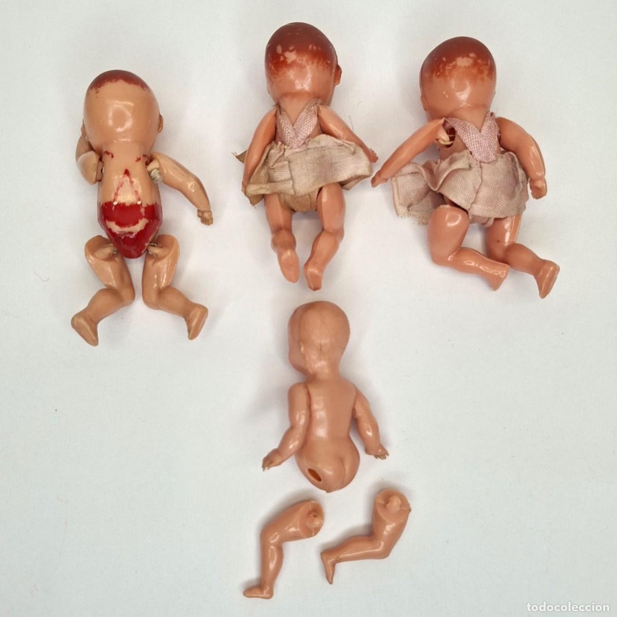 Mu&ntilde;ecas celuloide: LOTE DE 4 BEBES DE CELULOIDE , OJOS DURMIENTES MIDE 9 cm. - Foto 2