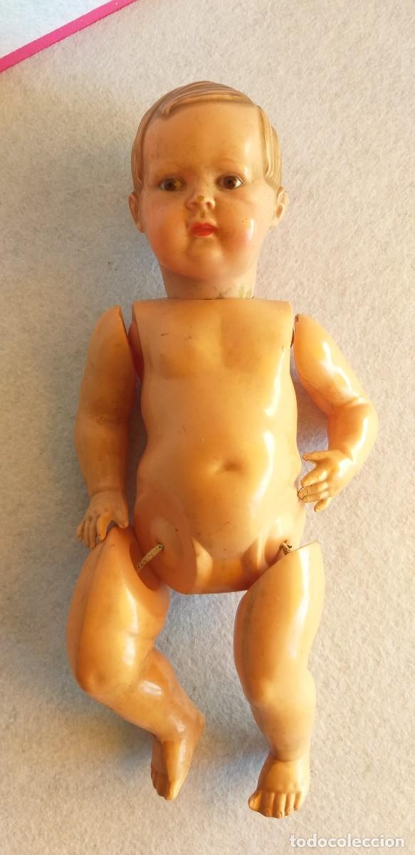 Poup&eacute;es Cellulo&iuml;d: MU&Ntilde;ECO BEBE ANTIGUO DE CELULOIDE PELO MOLDEADO GERMANY 25/25 SCHILDKROT TORTUGA A&Ntilde;OS 50