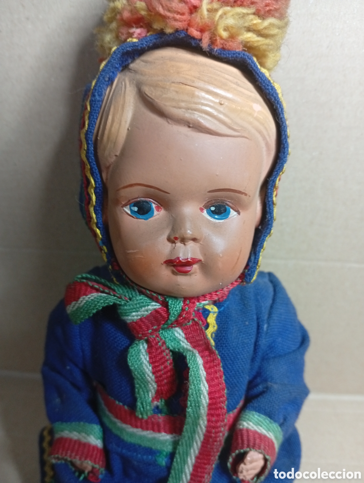 Mu&ntilde;ecas celuloide: Mu&ntilde;eca antigua vestido original - Foto 3