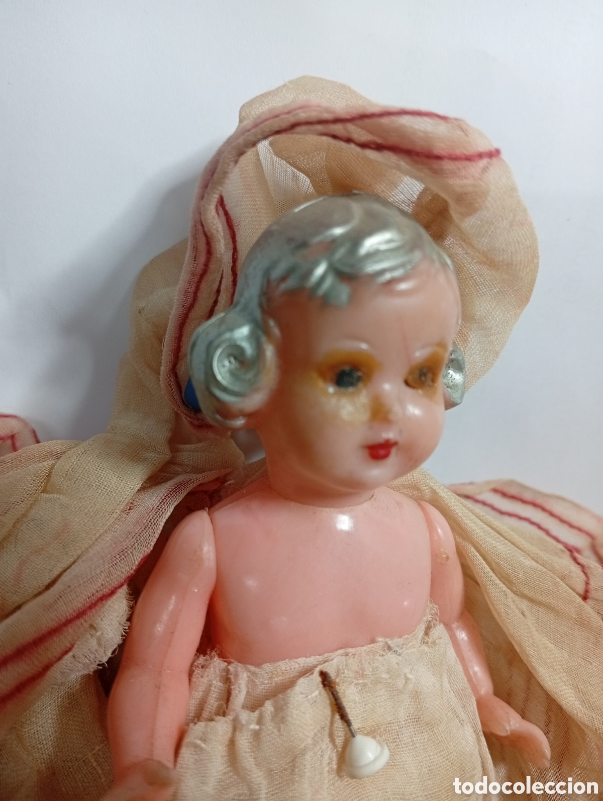 Mu&ntilde;ecas celuloide: Mu&ntilde;eca con ampuloso besrido - Foto 3