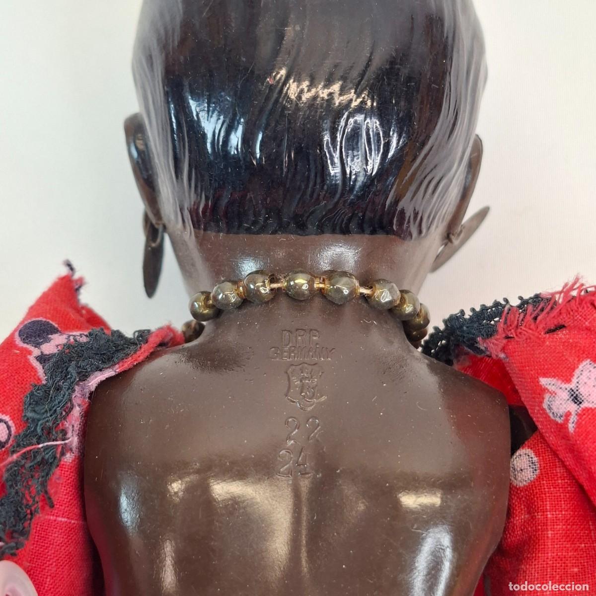 Mu&ntilde;ecas celuloide: MU&Ntilde;ECA DE CELULOIDE NEGRA, MIDE UNOS 22cm, DRP GERMANY. - Foto 3