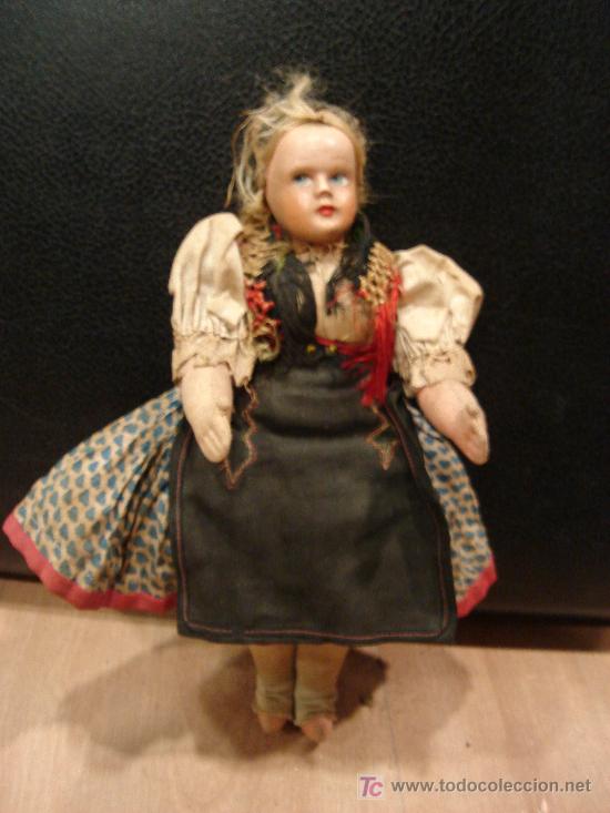 Mu&ntilde;ecas composici&oacute;n: MU&Ntilde;ECA ANTIGUA DE TRAPA CON CABEZA DE PASTA DURA - Foto 1