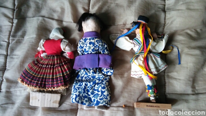 Muñecas Composición: 3 munecas tradicionales - Japón - Romania - Servia - Foto 4 - 282548238