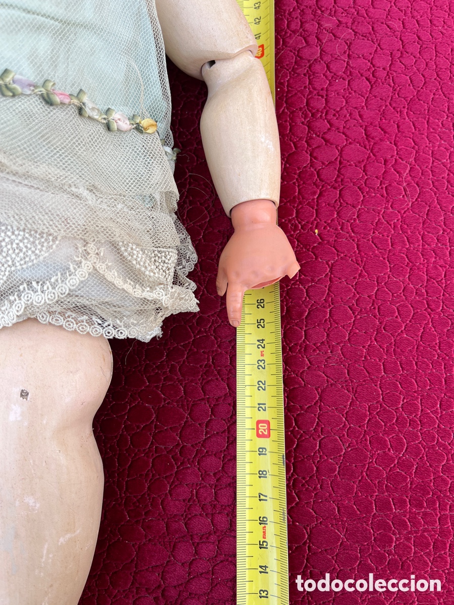 Mu&ntilde;ecas composici&oacute;n: Mu&ntilde;eca francesa antigua madera y celuloide - Foto 5