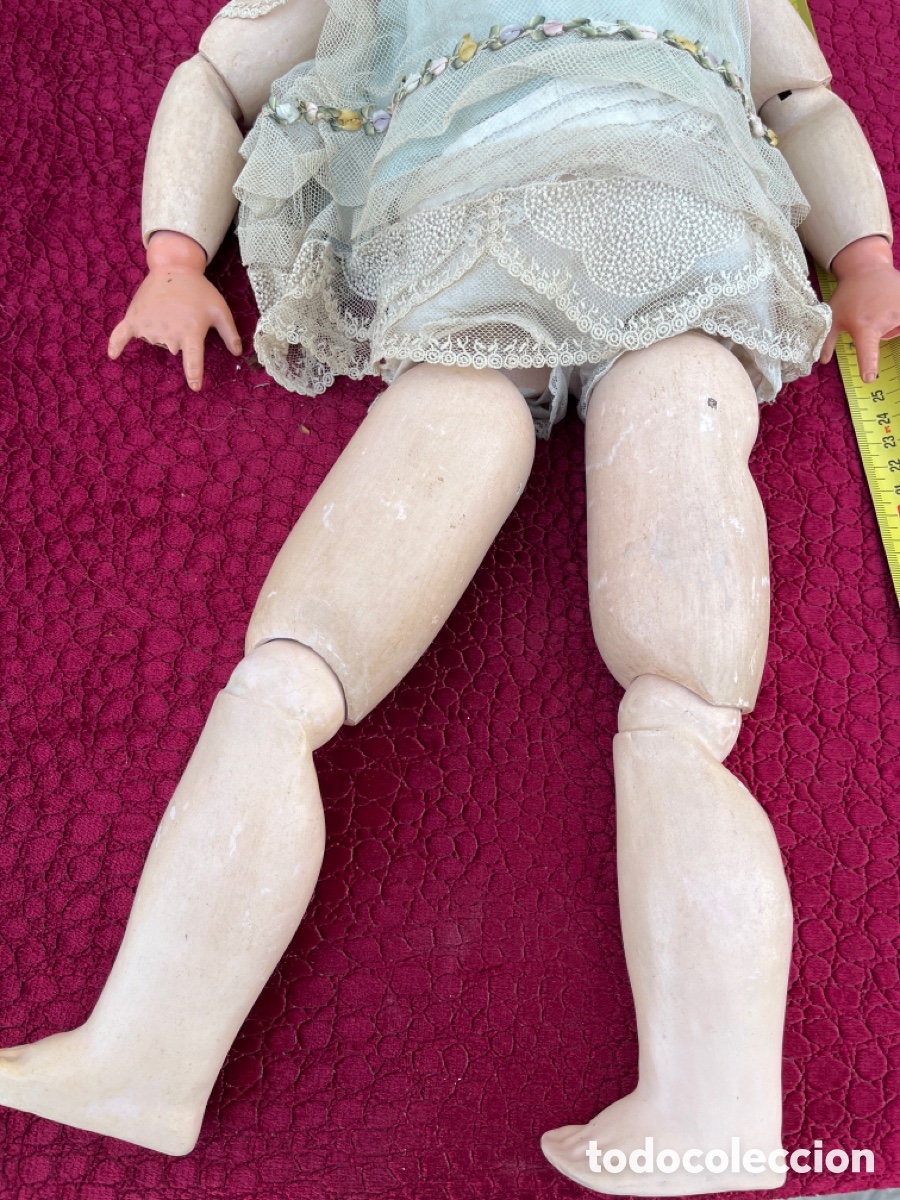 Mu&ntilde;ecas composici&oacute;n: Mu&ntilde;eca francesa antigua madera y celuloide - Foto 6