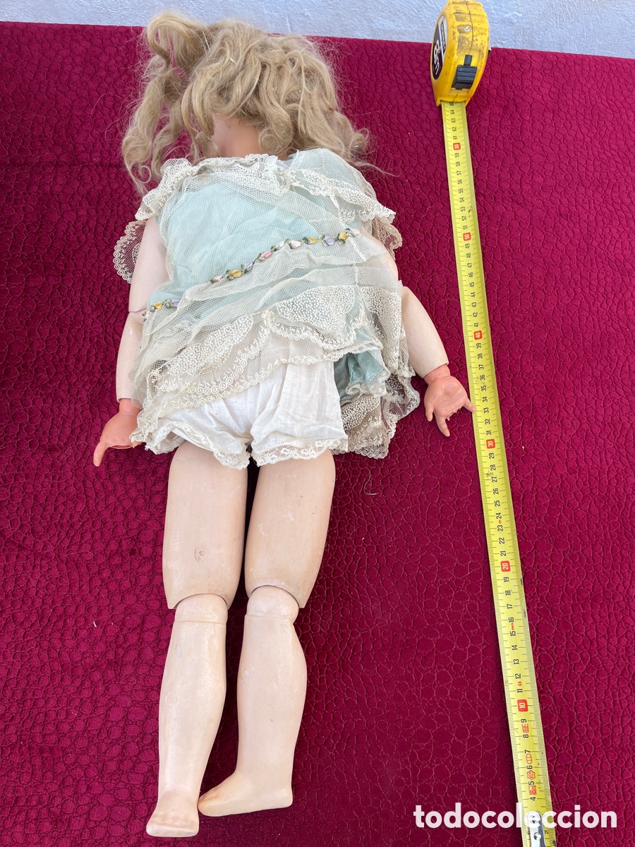 Mu&ntilde;ecas composici&oacute;n: Mu&ntilde;eca francesa antigua madera y celuloide - Foto 8
