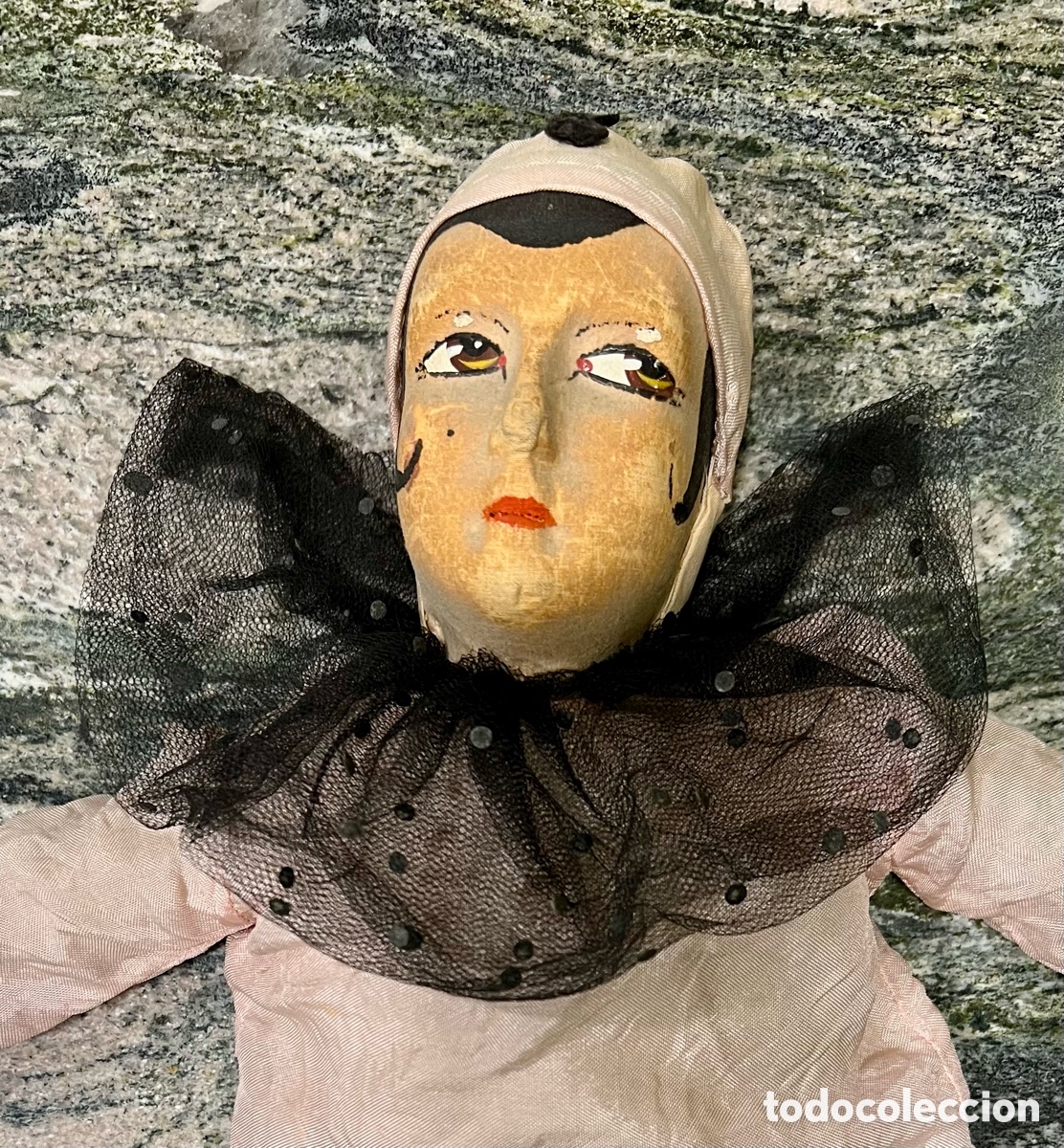 Mu&ntilde;ecas composici&oacute;n: Arlequ&iacute;n antiguo con traje original. - Foto 1