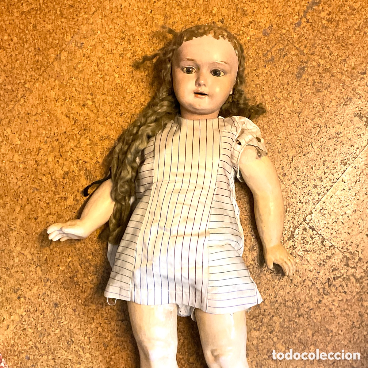 Mu&ntilde;ecas composici&oacute;n: Muy antigua mu&ntilde;eca de composici&oacute;n de gran tama&ntilde;o - Foto 16