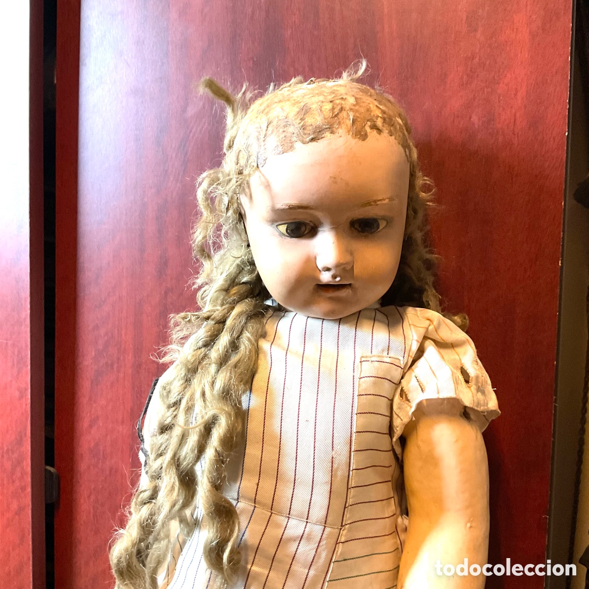 Mu&ntilde;ecas composici&oacute;n: Muy antigua mu&ntilde;eca de composici&oacute;n de gran tama&ntilde;o - Foto 17