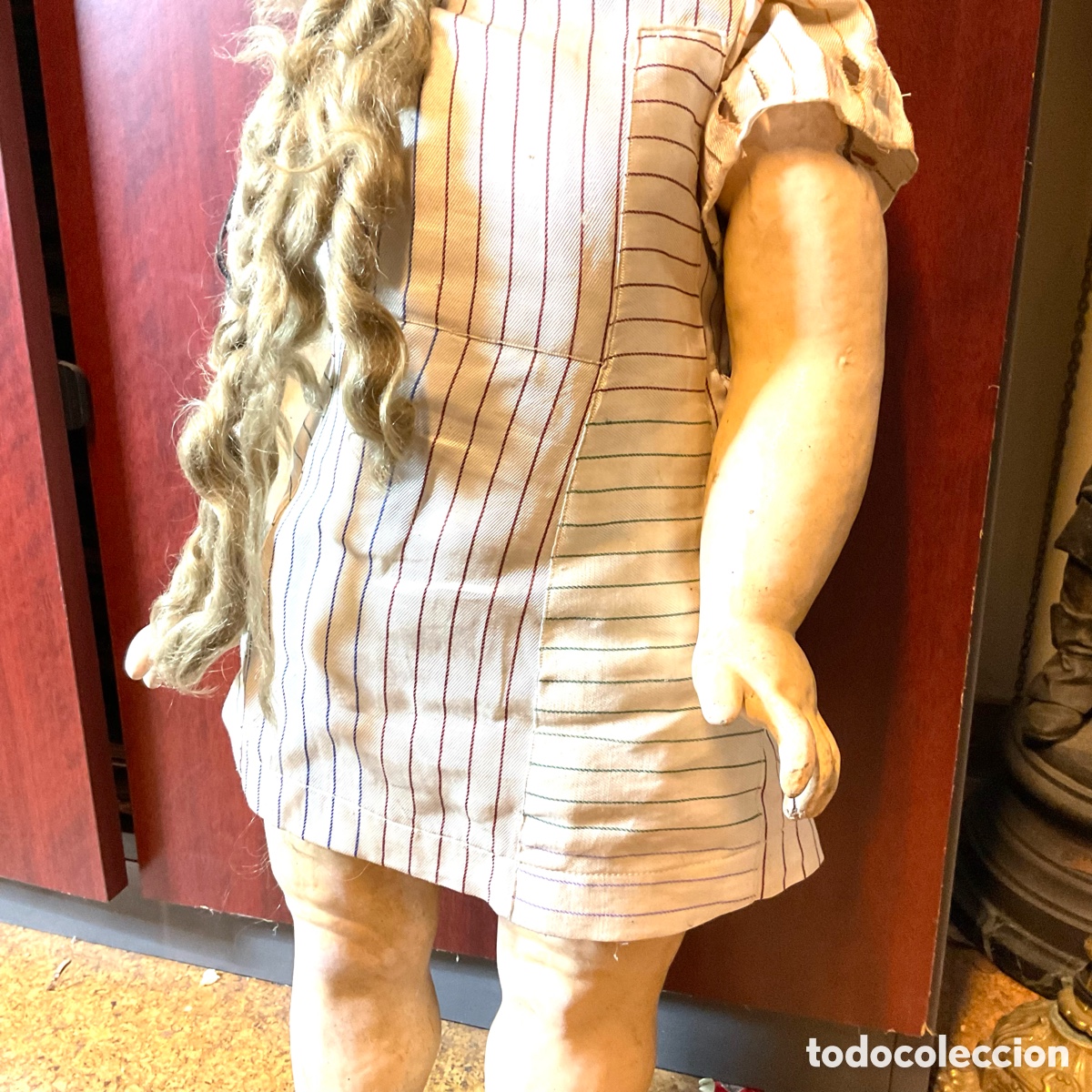 Mu&ntilde;ecas composici&oacute;n: Muy antigua mu&ntilde;eca de composici&oacute;n de gran tama&ntilde;o - Foto 18
