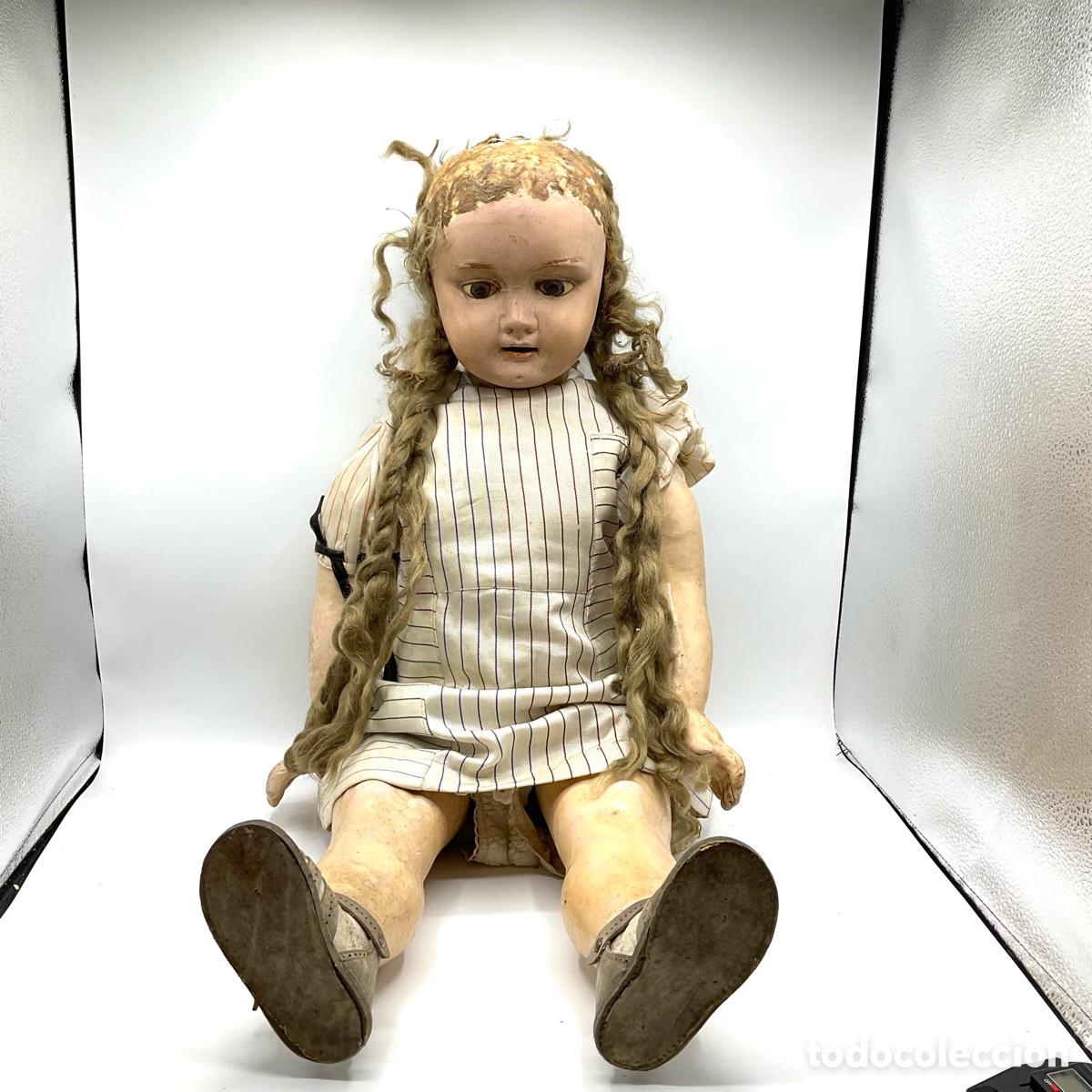 Mu&ntilde;ecas composici&oacute;n: Muy antigua mu&ntilde;eca de composici&oacute;n de gran tama&ntilde;o - Foto 1