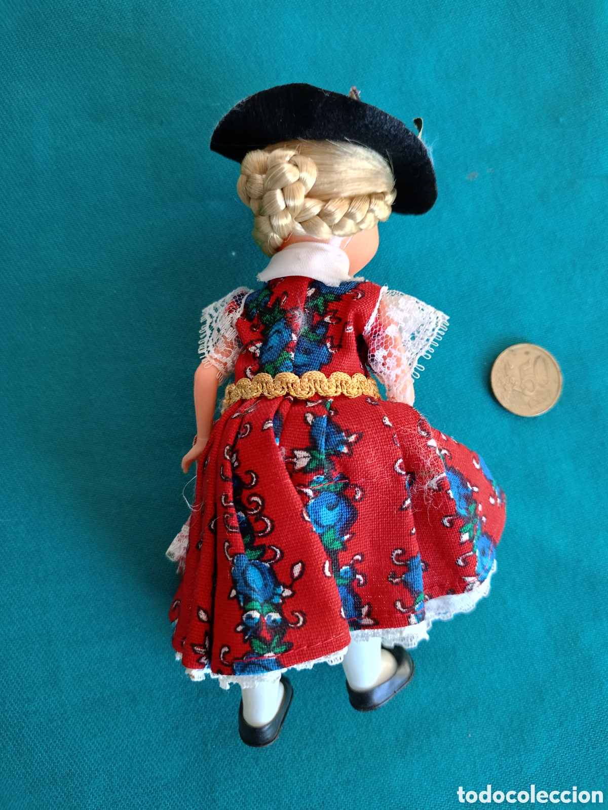Mu&ntilde;ecas composici&oacute;n: ANTIGUA MU&Ntilde;ECA CON SOMBRERO Y TRENZAS - Foto 3