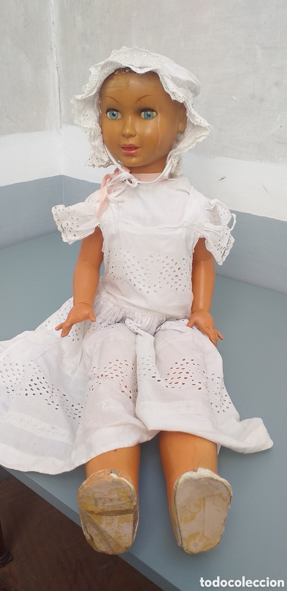 Mu&ntilde;ecas composici&oacute;n: ANTIGUA MU&Ntilde;ECA ANDADORA ARTICULADA - Foto 2