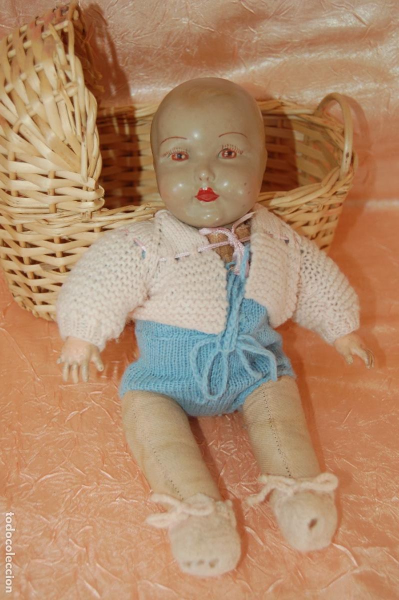 Mu&ntilde;ecas composici&oacute;n: beb&eacute; antiguo en cunita - Foto 5