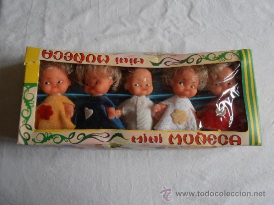 Mu&ntilde;ecas espa&ntilde;olas modernas: CONJUNTO 5 MINI MU&Ntilde;ECAS EN CAJA NUEVAS - Foto 1