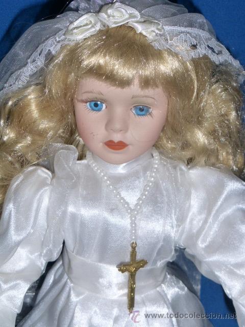 Mu&ntilde;ecas espa&ntilde;olas modernas: MU&Ntilde;ECA DE PORCELANA VESTIDA DE COMUNION - Foto 2