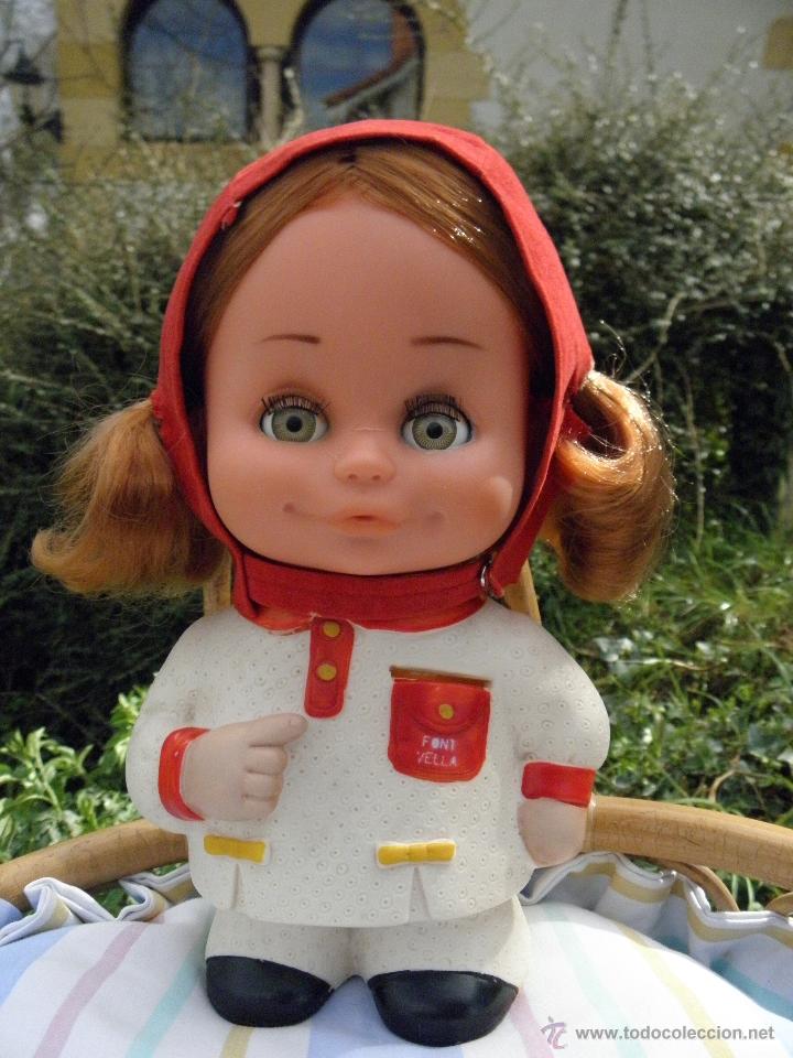 Mu&ntilde;ecas Espa&ntilde;olas Modernas: Antigua mu&ntilde;eca Huchi de Famacca pelirroja, de Font Vella de 24 cm