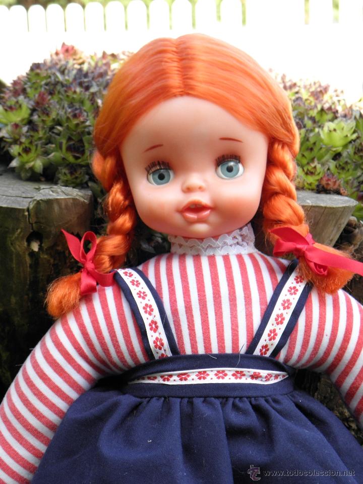 Bonecas Espanholas Modernas: Antigua mu&ntilde;eca Tris pelirroja blanda de los a&ntilde;os 70 de 53 cm unica en todocoleccion