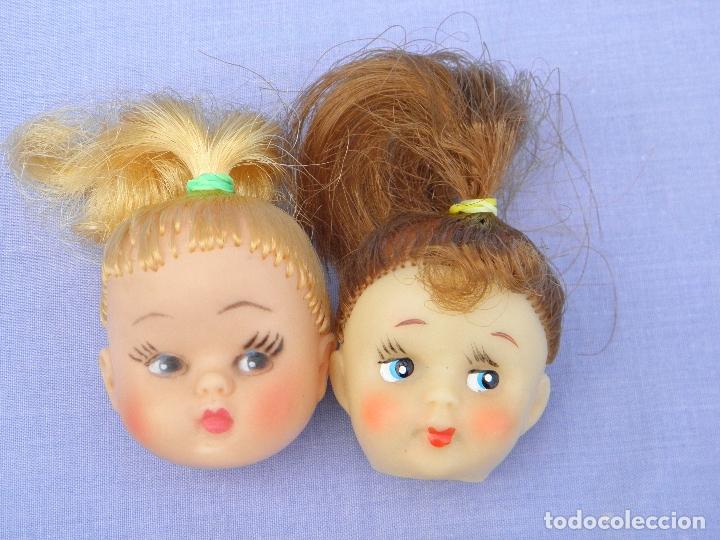 Mu&ntilde;ecas Espa&ntilde;olas Modernas: Lote 2 cabezas de mu&ntilde;ecas antiguas americanas