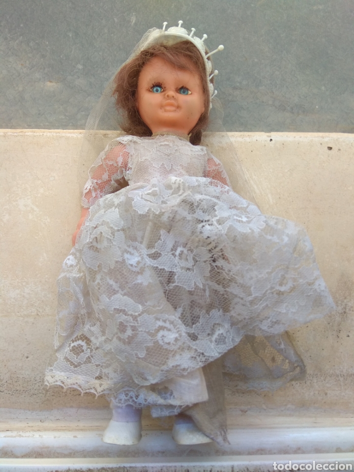 Mu&ntilde;ecas espa&ntilde;olas modernas: Antigua Mu&ntilde;eca con Vestido de Comuni&oacute;n - Foto 2