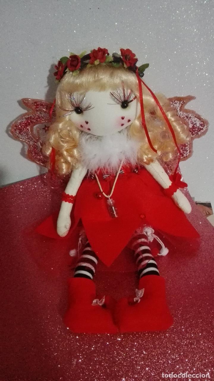 Mu&ntilde;ecas espa&ntilde;olas modernas: MU&Ntilde;ECA HADA ROJA HECHA A MANO ESPERO GUSTE - Foto 4
