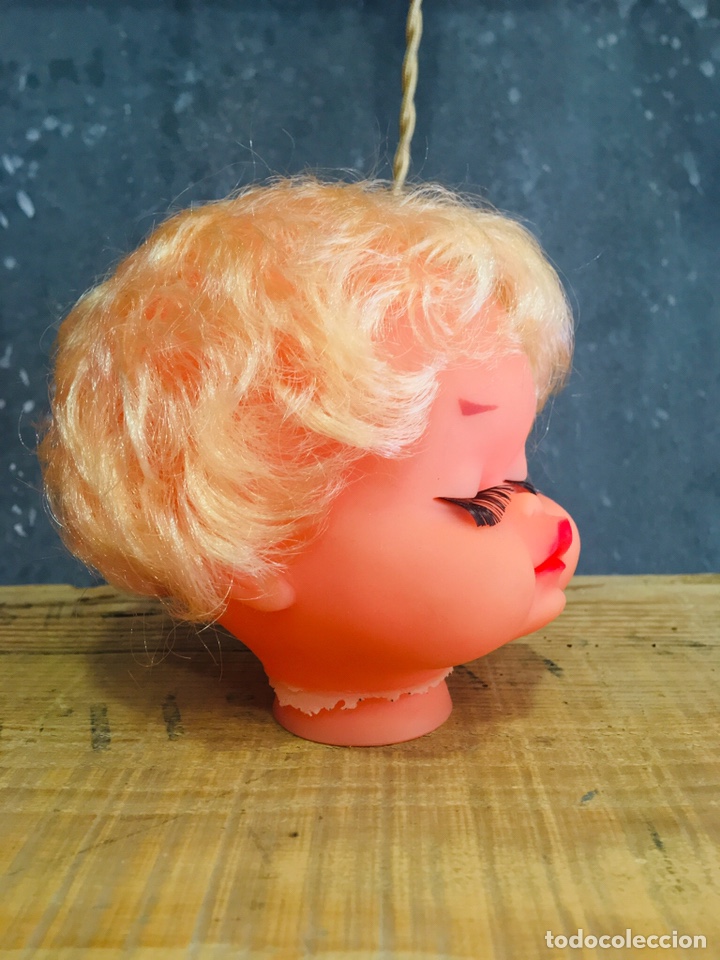 Modern Spanish Dolls: CABEZA DE MU&Ntilde;ECA VINTAGE DE GOMA MU&Ntilde;ECO A&Ntilde;OS 80 DE OJOS CERRADOS Y PELO