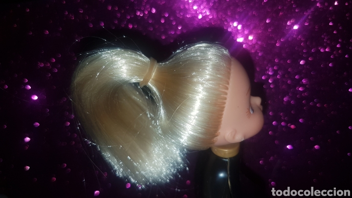 Mu&ntilde;ecas espa&ntilde;olas modernas: Cabeza de mu&ntilde;eca Chabel de Feber con coleta rubia - Foto 3