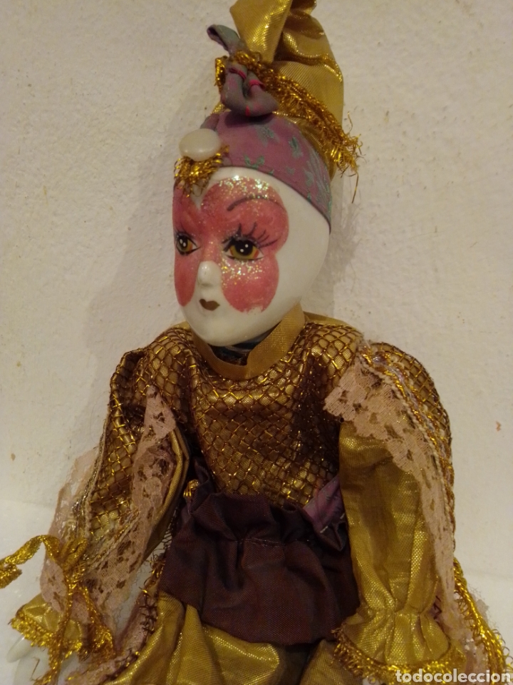 Mu&ntilde;ecas espa&ntilde;olas modernas: Mu&ntilde;eca arlequ&iacute;n de porcelana 35 cms - Foto 2