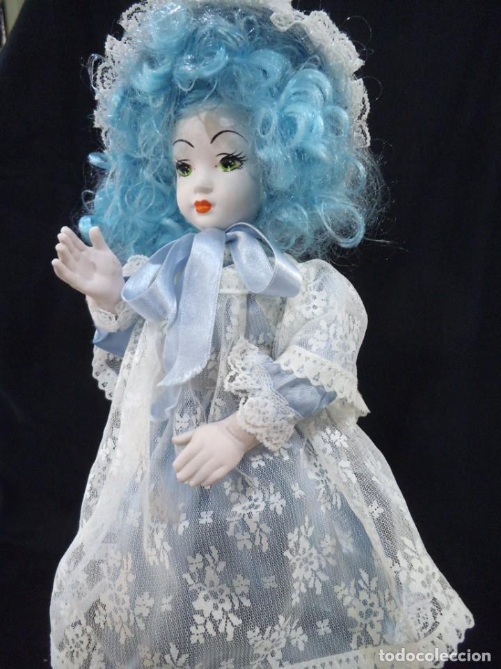 Mu&ntilde;ecas espa&ntilde;olas modernas: MU&Ntilde;ECA PORCELANA -ENCAJE- ( AZUL ) - Foto 1