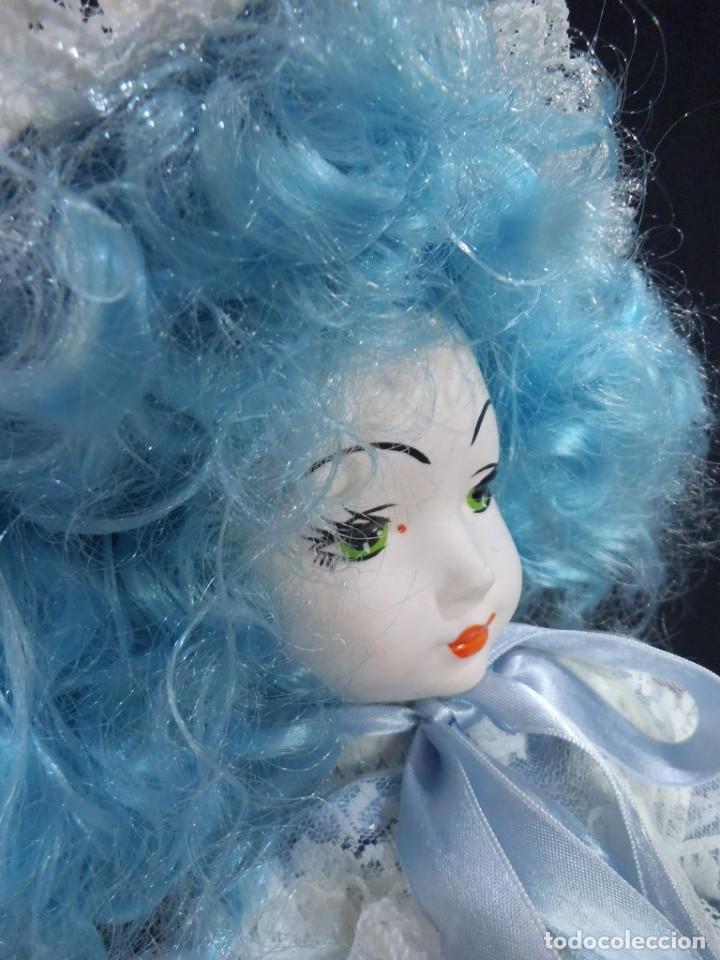 Mu&ntilde;ecas espa&ntilde;olas modernas: MU&Ntilde;ECA PORCELANA -ENCAJE- ( AZUL ) - Foto 3