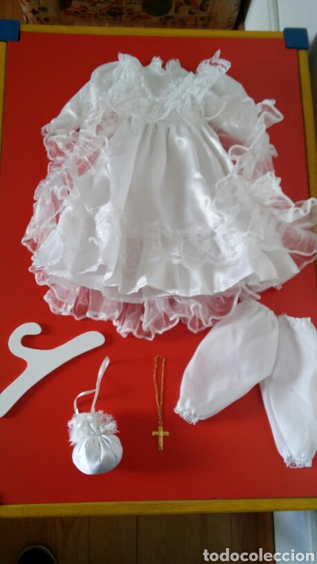 Mu&ntilde;ecas espa&ntilde;olas modernas: VESTIDO Y COMPLEMENTOS DE COMUNI&Oacute;N PARA MU&Ntilde;ECA.DE LOS 80S.NUEVO. - Foto 1