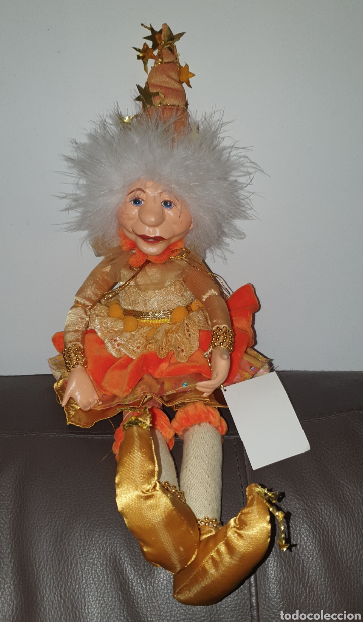 Boneca de duende realista grande com cabeça de vinil, duende de 30,50cm,  tem cabeça de vinil e corpo macio, almofadas de velcro nas mãos, elfo