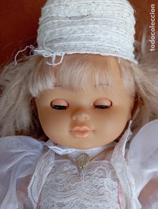 Mu&ntilde;ecas espa&ntilde;olas modernas: ANTIGUA MU&Ntilde;ECA COMUNION RUBIA. - Foto 3