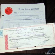 Muñecas Españolas Modernas: ANTIGUA FACTURA Y RECIBO BANCARIO DE JESUS JUAN BERNABEU - MUÑECAS JESMAR - 1961