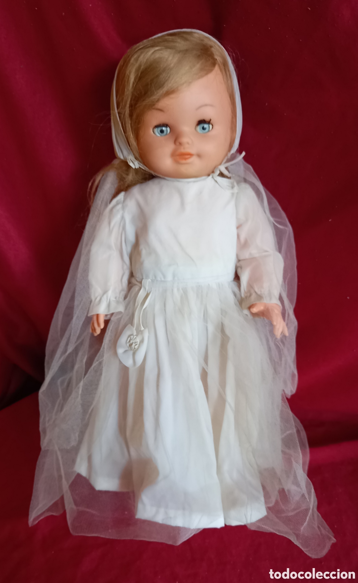 Mu&ntilde;ecas espa&ntilde;olas modernas: ANTIGUA MU&Ntilde;ECA CELESTE ANDADORA DE bb O BB DE COMUNION - Foto 3
