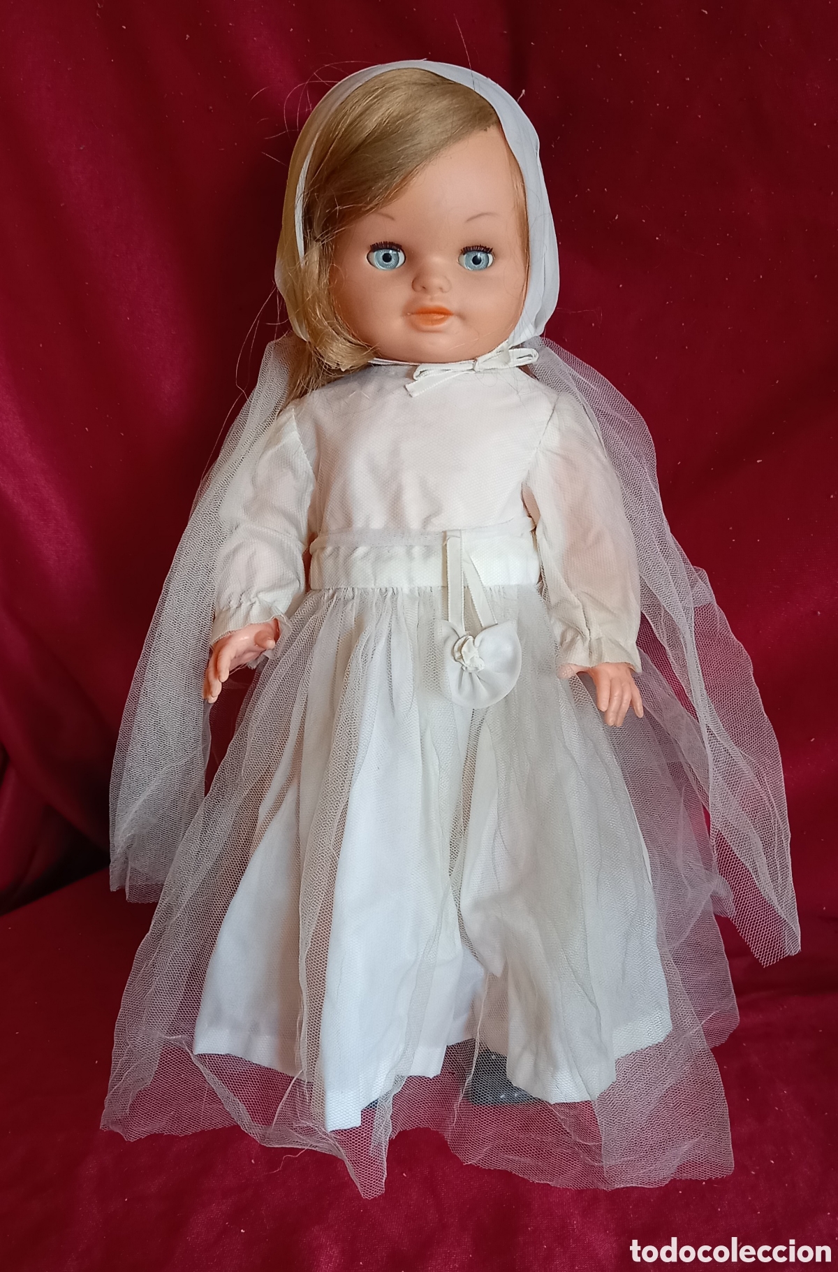 Mu&ntilde;ecas espa&ntilde;olas modernas: ANTIGUA MU&Ntilde;ECA CELESTE ANDADORA bb O BB DE COMUNION N.2 - Foto 2