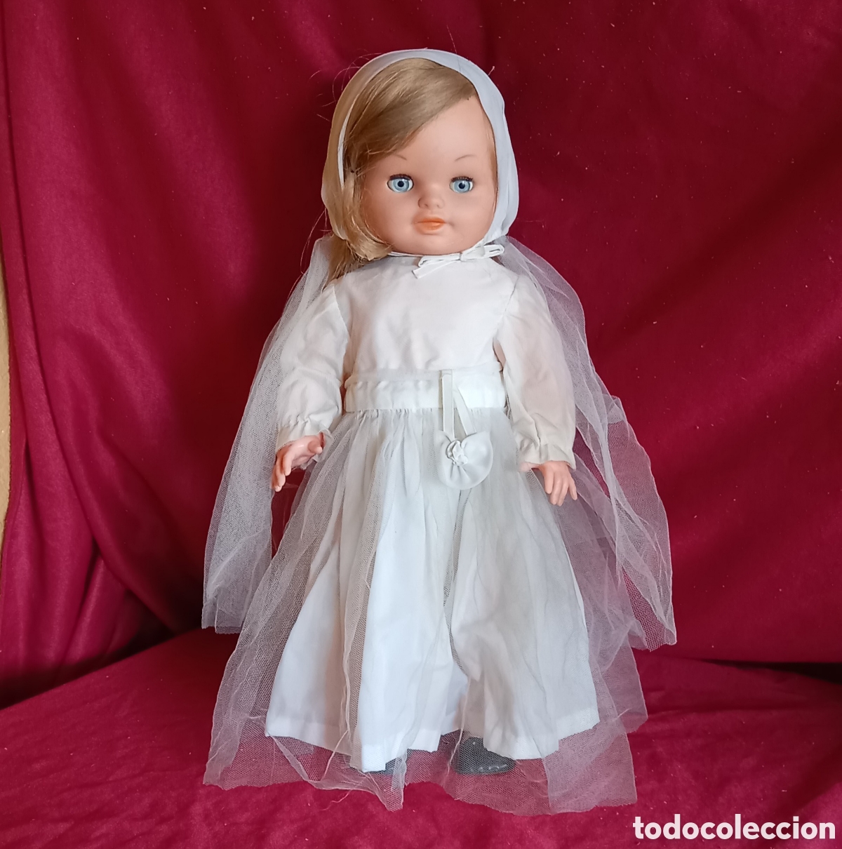 Mu&ntilde;ecas espa&ntilde;olas modernas: ANTIGUA MU&Ntilde;ECA CELESTE ANDADORA bb O BB DE COMUNION N.2 - Foto 1