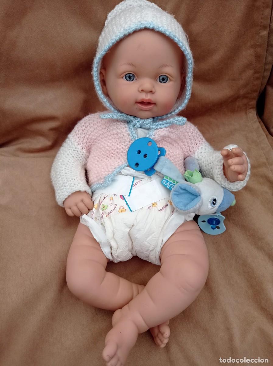 Mu&ntilde;ecas espa&ntilde;olas modernas: MU&Ntilde;ECO BEBE ANTIGUO CON GORRO - Foto 1