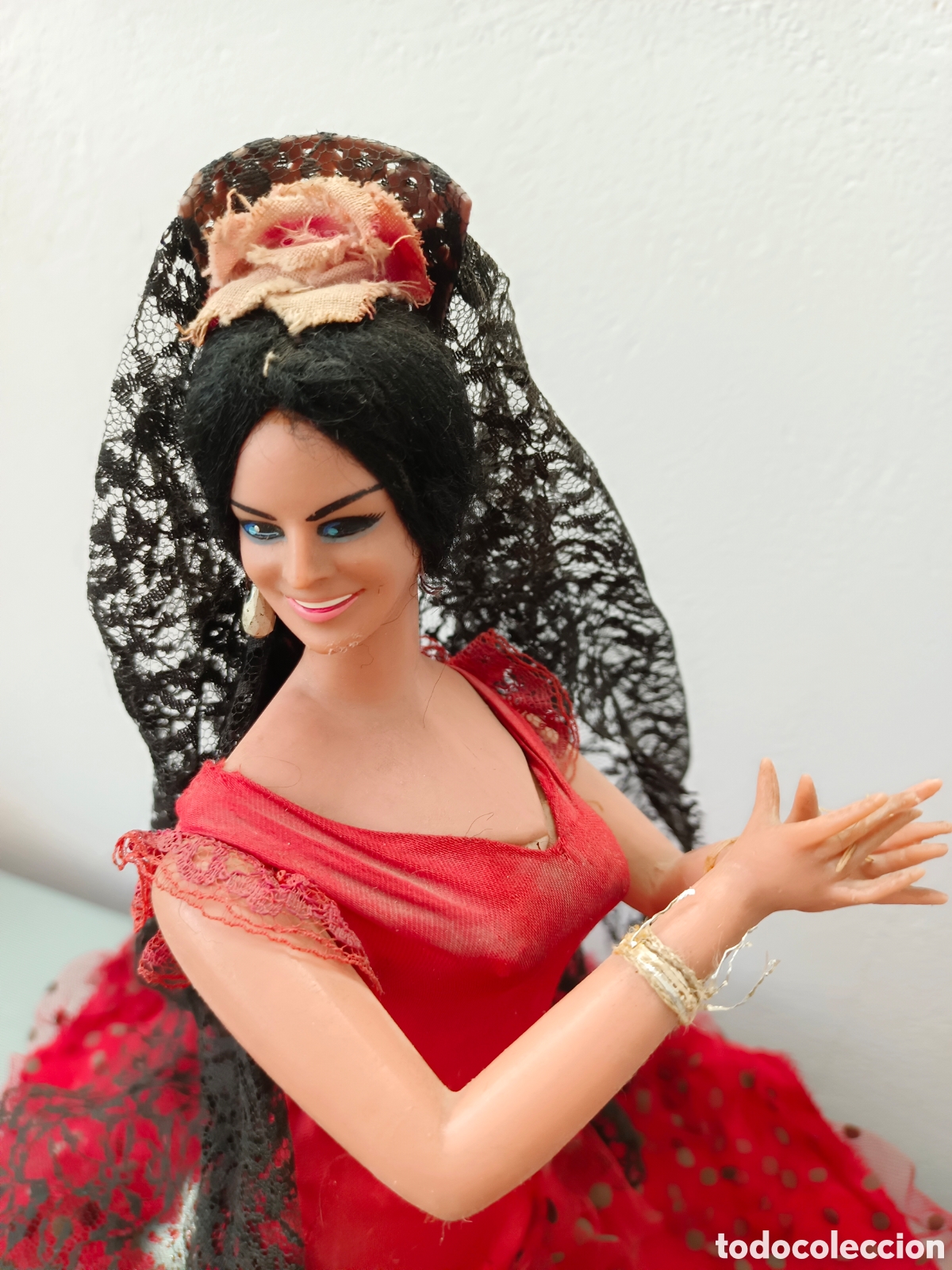 Mu&ntilde;ecas espa&ntilde;olas modernas: Antigua mu&ntilde;eca Mar&iacute;n Gitana 46cm - Foto 2