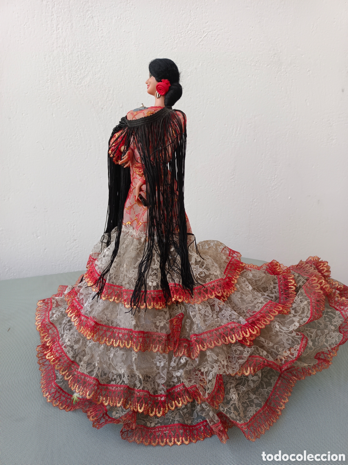 Mu&ntilde;ecas espa&ntilde;olas modernas: Antigua mu&ntilde;eca flamenca 46cm - Foto 2