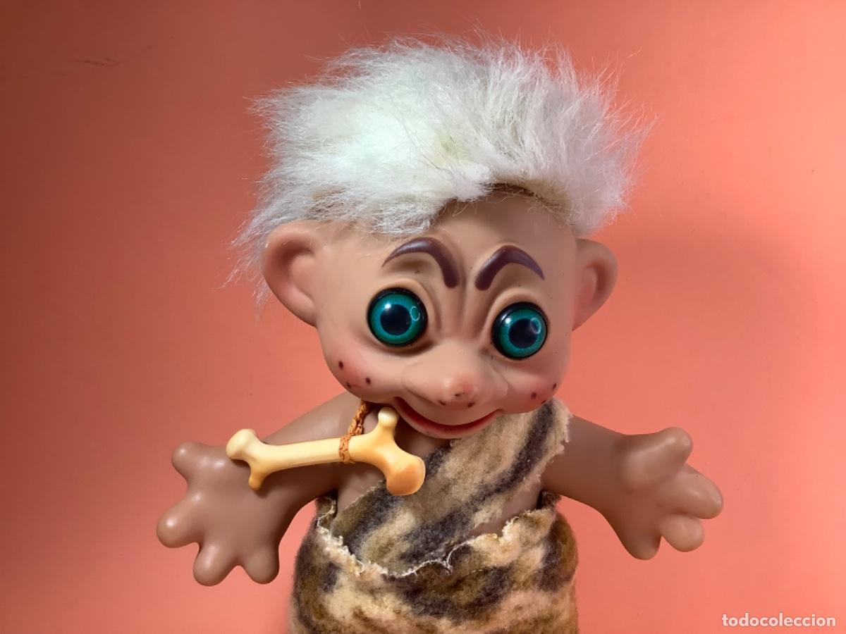 Mu&ntilde;ecas espa&ntilde;olas modernas: ANTIGUO MU&Ntilde;ECO TROLL CAVERN&Iacute;COLA PELO BLANCO - Foto 2