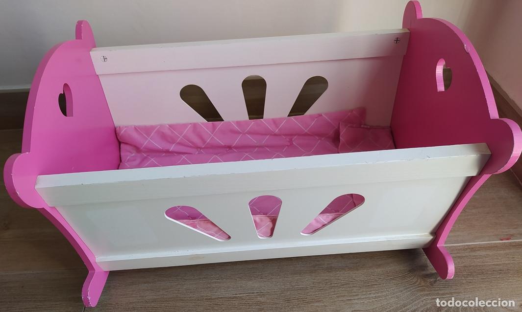 Mu&ntilde;ecas espa&ntilde;olas modernas: CUNA DE MADERA PARA MU&Ntilde;ECAS - 50 cm - Foto 3