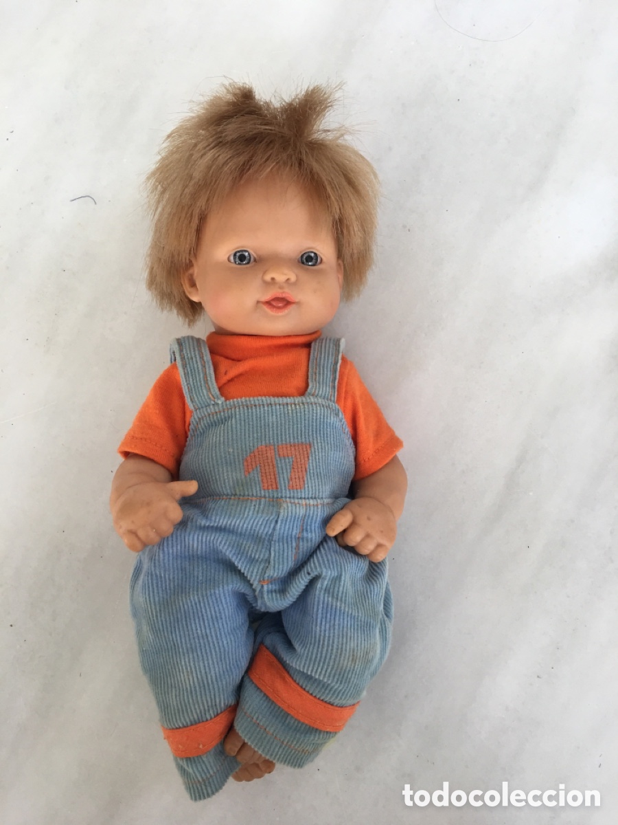 Moderne spanische Puppen: Mu&ntilde;eco miel de abeja con conjunto vintage a&ntilde;os 80-90