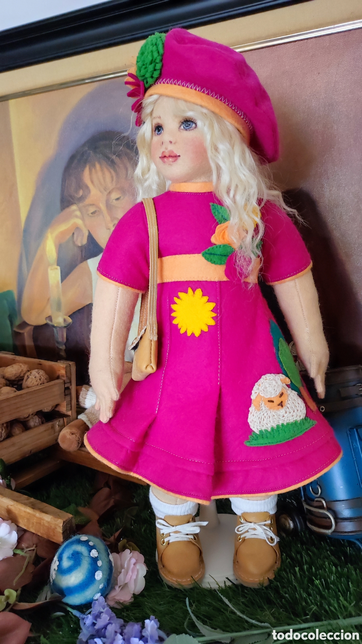 Mu&ntilde;ecas espa&ntilde;olas modernas: Mu&ntilde;eca de fieltro artesanal, 44 cm. - Foto 2
