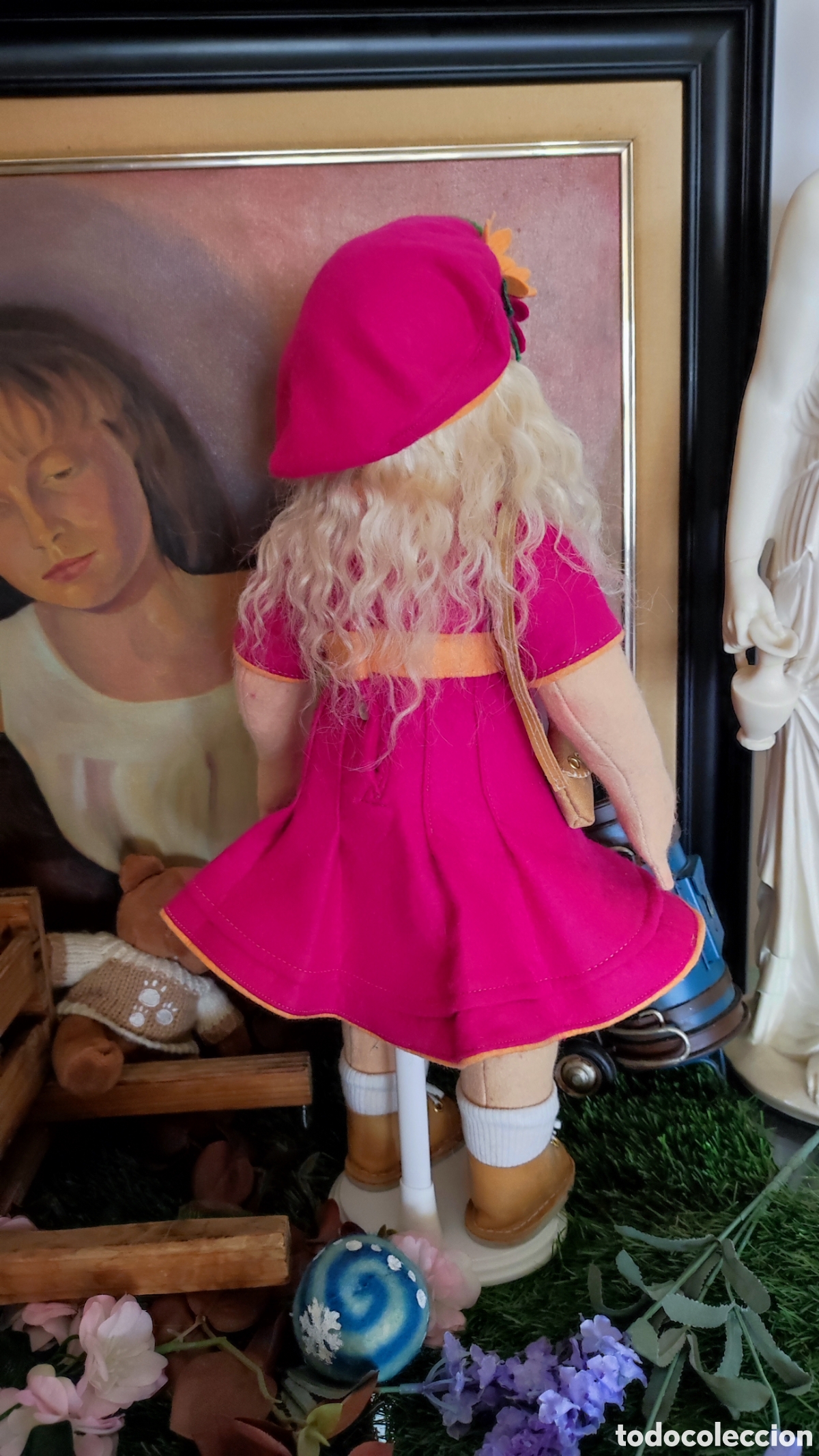 Mu&ntilde;ecas espa&ntilde;olas modernas: Mu&ntilde;eca de fieltro artesanal, 44 cm. - Foto 3