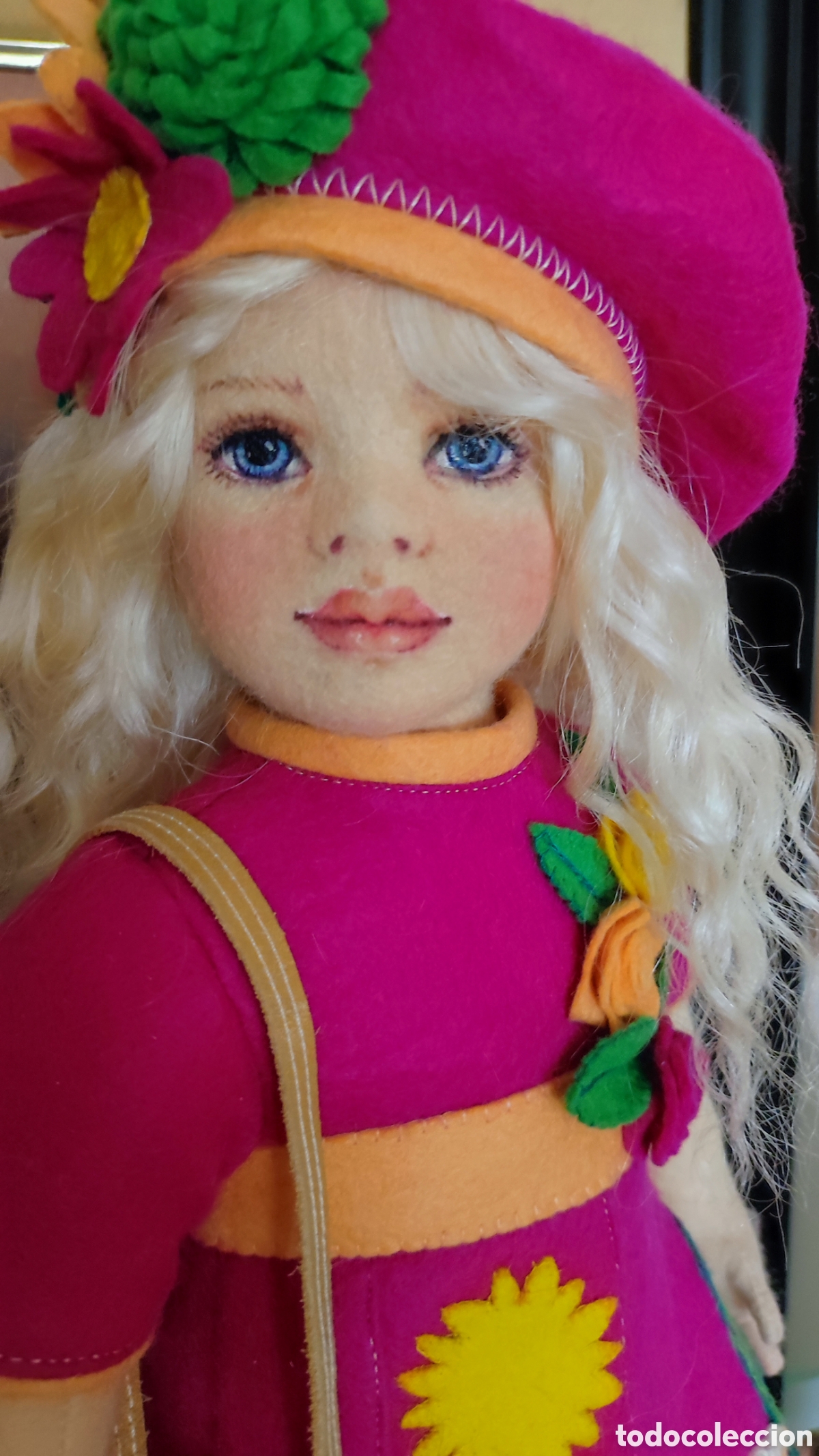 Mu&ntilde;ecas espa&ntilde;olas modernas: Mu&ntilde;eca de fieltro artesanal, 44 cm. - Foto 4