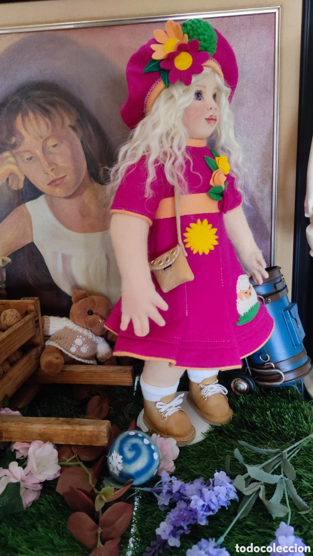 Mu&ntilde;ecas espa&ntilde;olas modernas: Mu&ntilde;eca de fieltro artesanal, 44 cm. - Foto 5