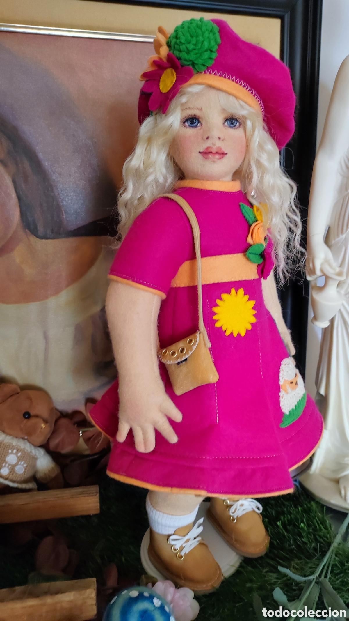 Mu&ntilde;ecas espa&ntilde;olas modernas: Mu&ntilde;eca de fieltro artesanal, 44 cm. - Foto 7
