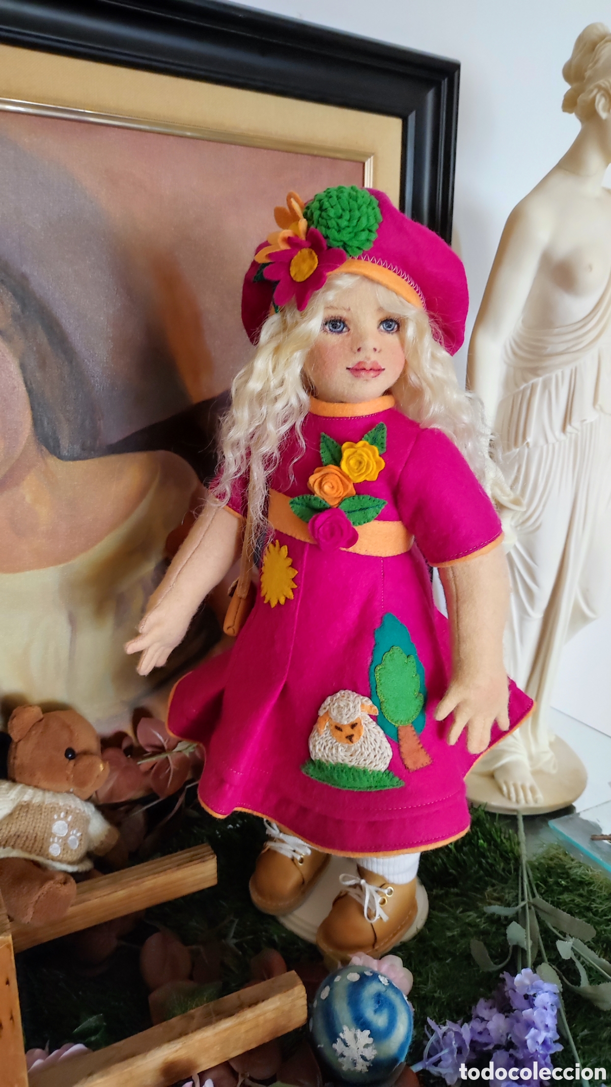Mu&ntilde;ecas espa&ntilde;olas modernas: Mu&ntilde;eca de fieltro artesanal, 44 cm. - Foto 8