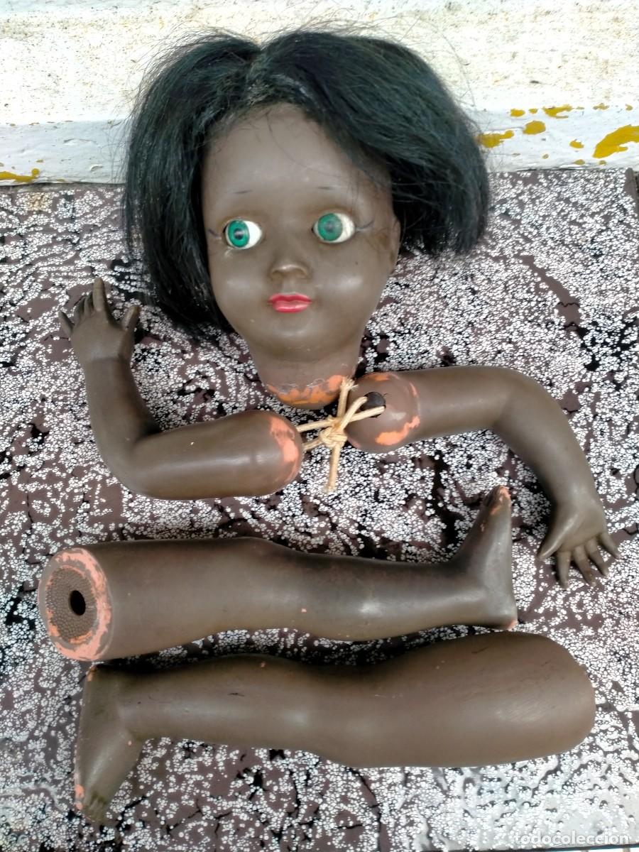 Mu&ntilde;ecas espa&ntilde;olas modernas: RESTOS DE MU&Ntilde;ECA NEGRA CELULOIDE - Foto 1